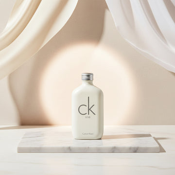 Calvin Klein CK One perfume bottle on a white background