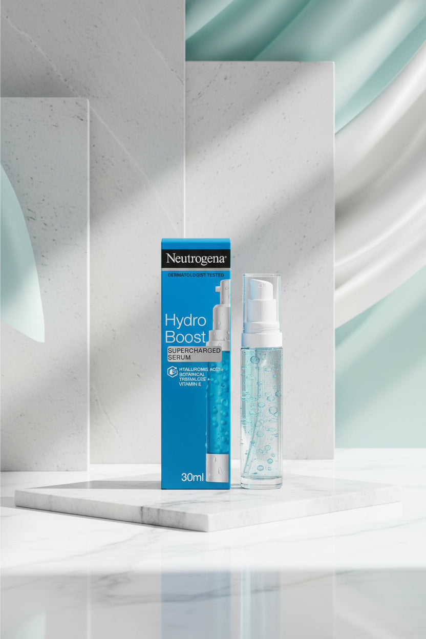 Neutrogena Hydro Boost Supercharged Serum packaging on a white background
