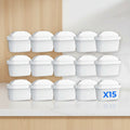 Twelve white replacement filter cartridges arranged in a 3-by-4 grid on a plain white background, with a blue 'X15' label on the bottom-right cartridge.