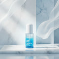 Neutrogena Hydro Boost serum bottle with dermatologist-developed text on a blue and white background