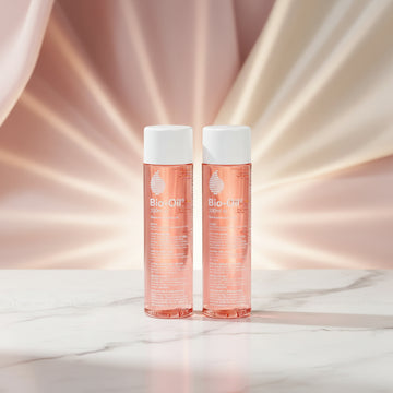 Two 200ml bottles of Bio-Oil Topical Skincare Oil side by side on a white background.
