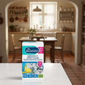 Dr. Beckmann washing machine cleaner packaging with lemon fresh scent on a white background