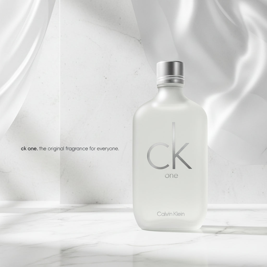 Calvin Klein CK One perfume bottle on a white background
