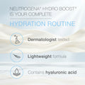 Neutrogena Hydro Boost hydration routine description on a white background
