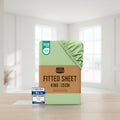 Stack of Utopia Bedding fitted sheets with a green sheet on top, surrounded by other sheets in various colors.