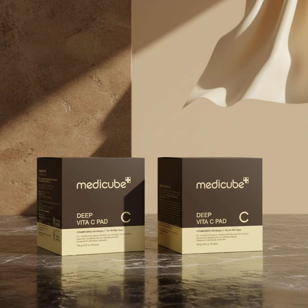 Two boxes of Medicube Deep Vita C Pad on a white background