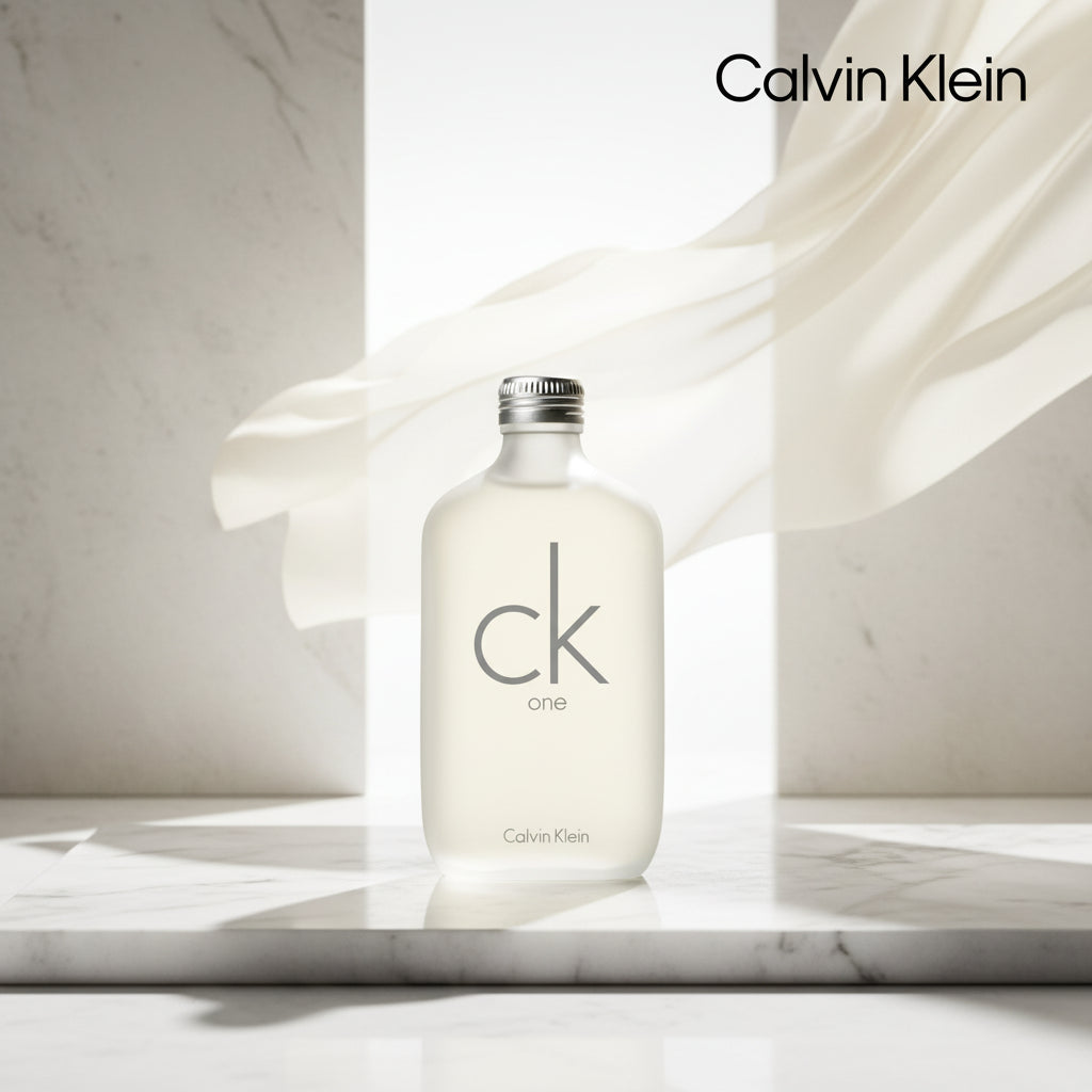 Calvin Klein ck one perfume bottle on a white background