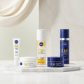 Nivea Q10 Power anti-wrinkle skincare products on a white background