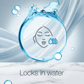 Icon of a face with water droplets and bubbles, symbolizing hair care product packaging.