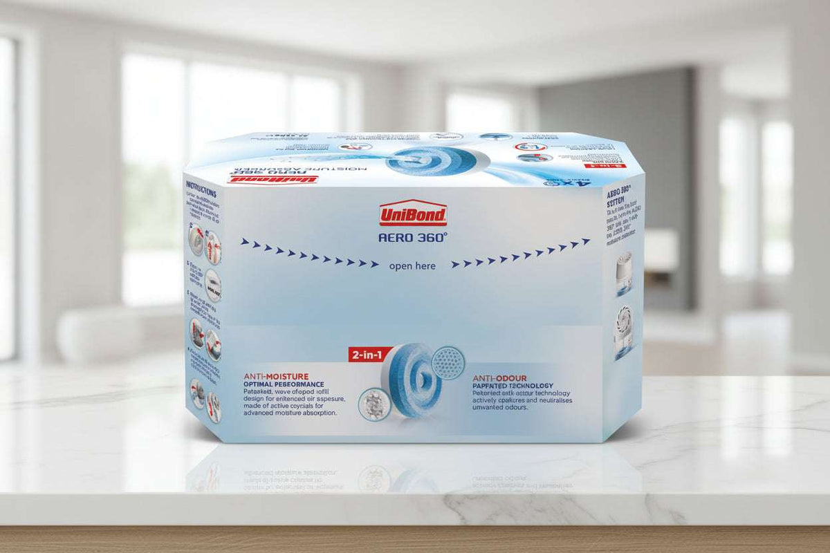 UniBond Aero 360 packaging with product details on a white background