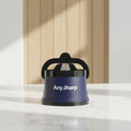 A dark blue and black Any Sharp kitchen sharpening stone with white brand text on the front, shown on a solid white background.