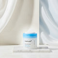 Medicube Zero Pore Pad Mild with promotional text on a blue background