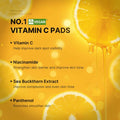 Advertisement for Vitamin C pads with a lemon slice on a beige background