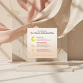 Key ingredients for clearer, refreshed skin with images and descriptions on a beige background