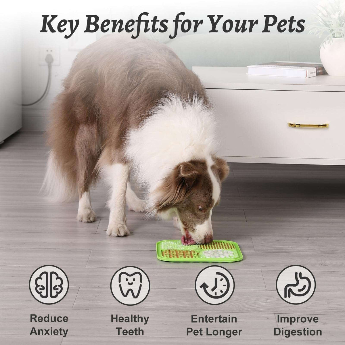 Lick Mat for Dogs & Cats – Large Slow Feeder Mat with Suction Cups, Pack of 2