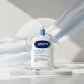 A 115ml bottle of Cetaphil Gentle Skin Cleanser on a white background, featuring a blue pump dispenser and a clear gel ring behind the bottle.