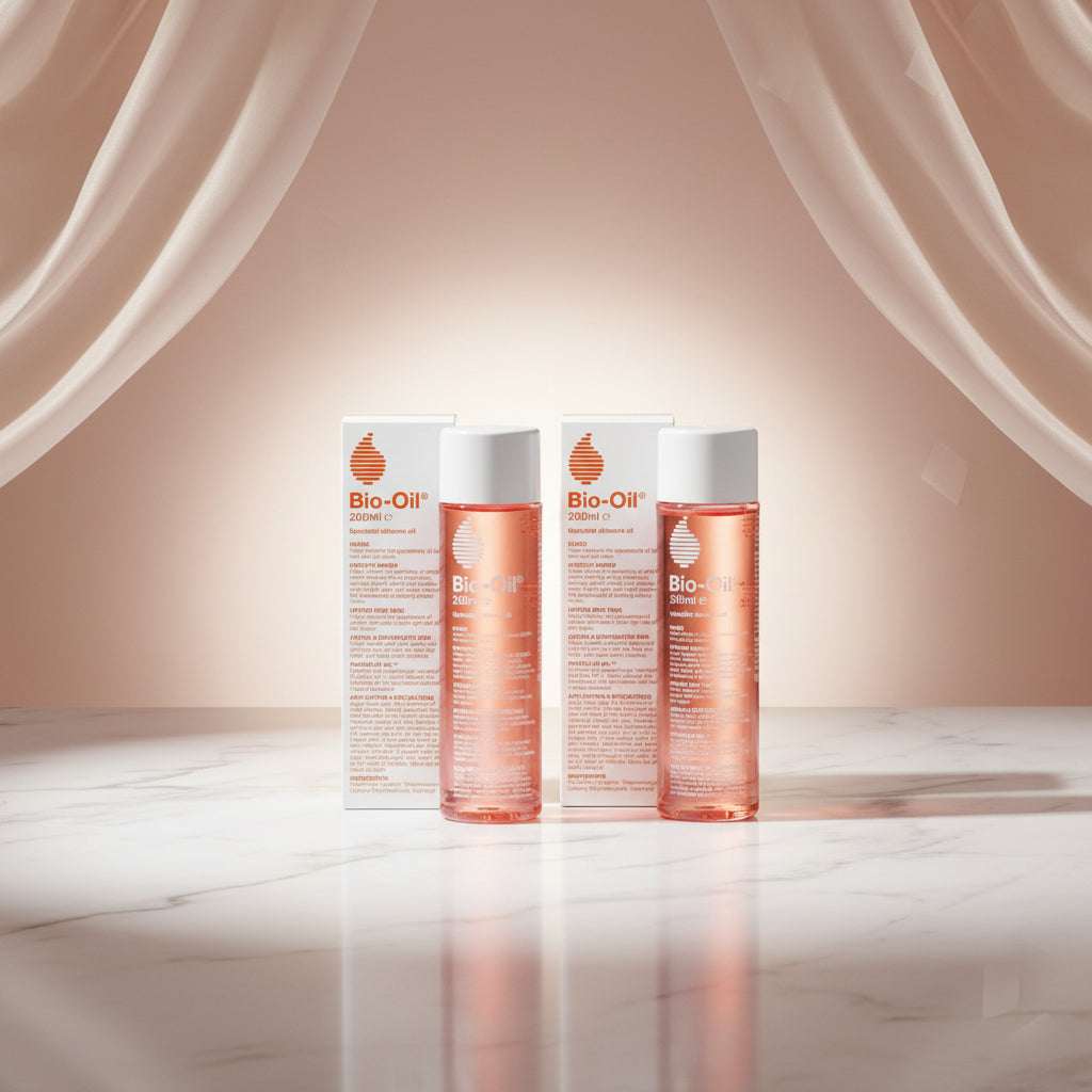 Two 200ml bottles of Bio-Oil Topical Skincare Oil side by side on a white background.