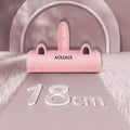 A pink floor roller vacuum cleaner with the brand name 'ACE2ACE' printed on the front, set against a stylized pink background with a '18cm' size indicator on the floor.