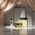 Cosrx snail mucin skincare products on a yellow background