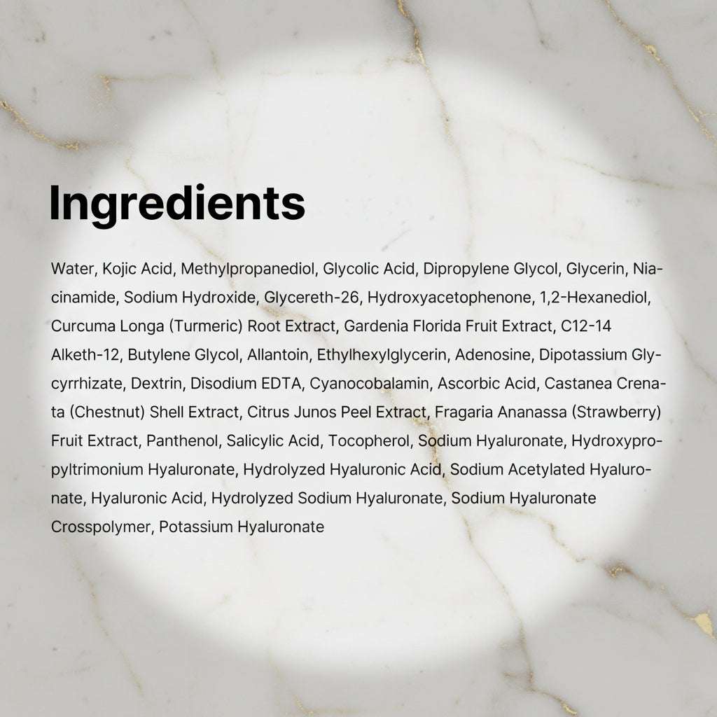 List of ingredients on a white background