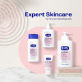 E45 skincare products on a pink background with 'Expert Skincare' text.