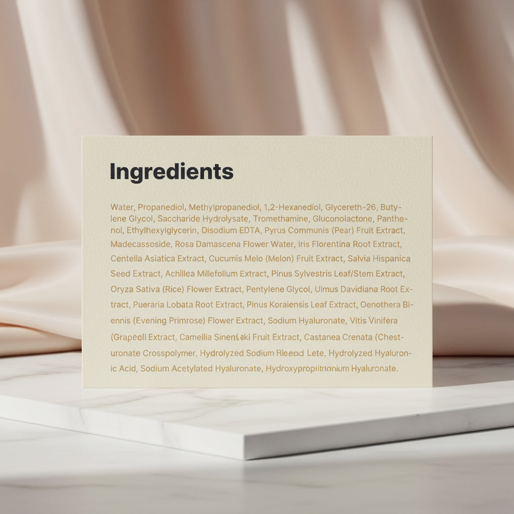 List of ingredients on a white background