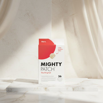 Mighty Patch packaging with red and white design, featuring the brand 'Hero'.