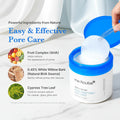 Medicube pore care product with ingredients listed on a white background