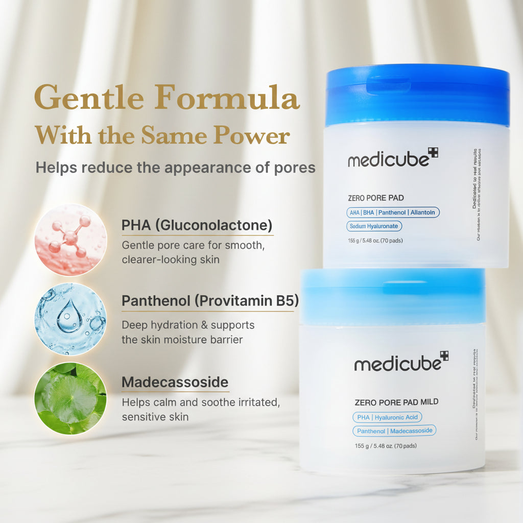  medicube Zero Pore Pad with ingredients listed on a white background