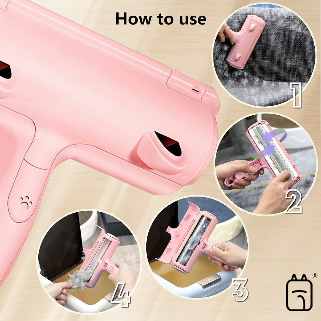 Pink ACE2AGE cleaning tool with step-by-step usage instructions on a green background