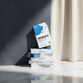 Mighty Patch packaging with text on a blue background