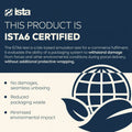 ISTA certification banner with green background and globe icon