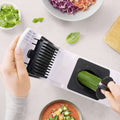 Person using a vegetable slicer with a 'fullstar' logo in the corner.