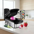 Veggie cutter with onion and vegetables on a white background, featuring the brand 'fullstar'.