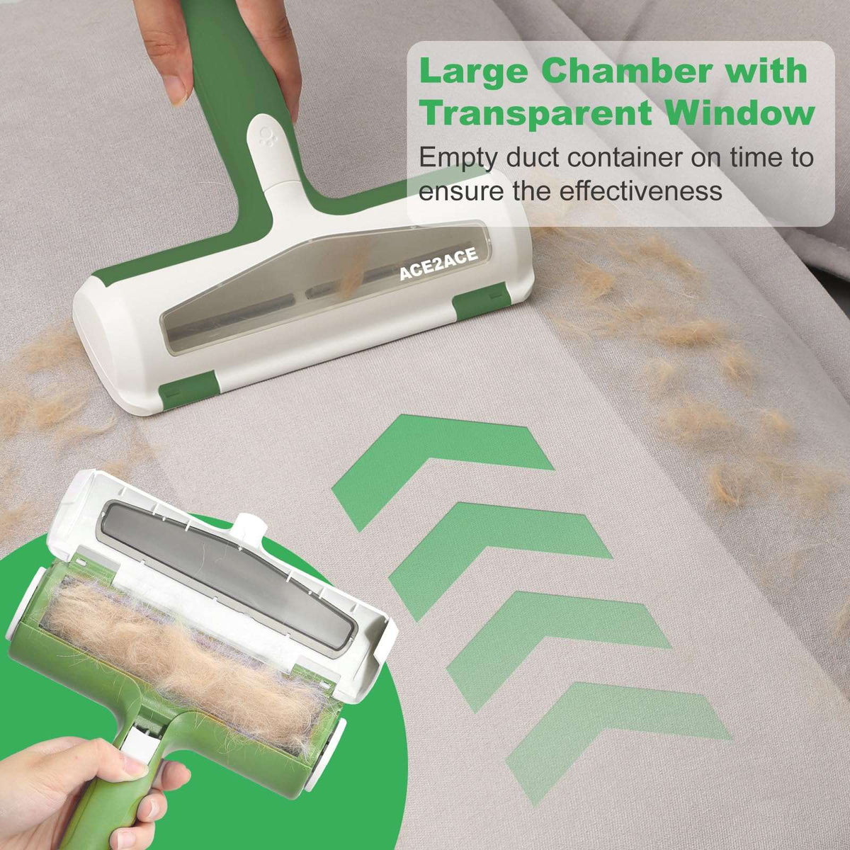 Reusable Pet Hair Remover Roller with Self-Cleaning System