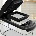 Black kitchen appliance with text about premium grade construction and food safety.