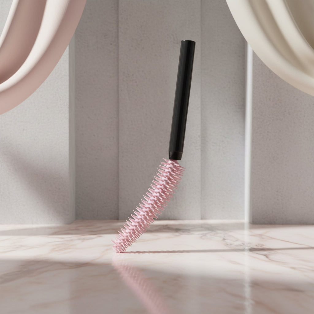 Pink flex tower brush with a cityscape background