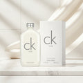 Calvin Klein CK One perfume bottle and packaging on a white background