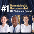 Promotional graphic for Cetaphil, featuring four dermatologists and the text '#1 Dermatologist Recommended UK Skincare Brand'.