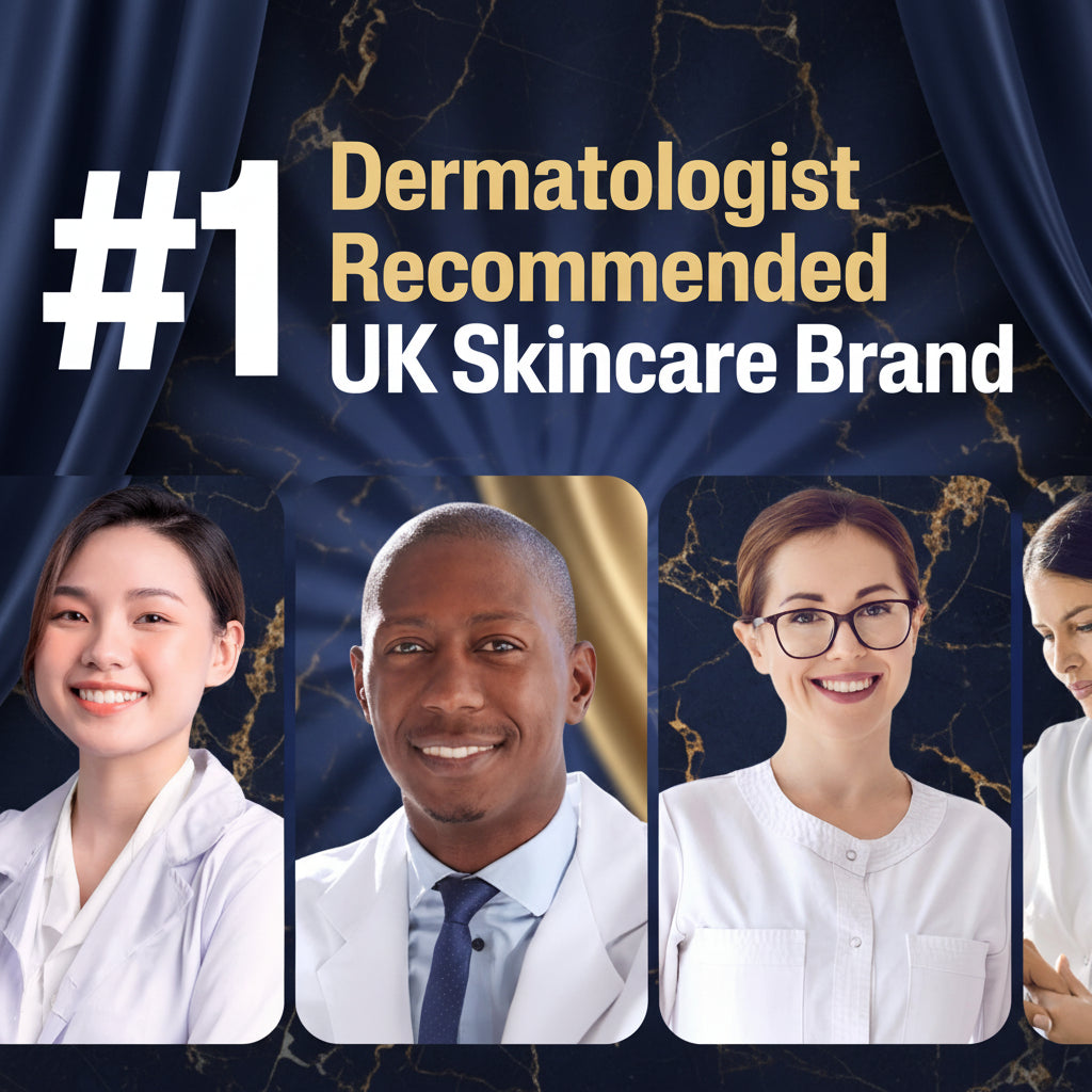 Promotional graphic for Cetaphil, featuring four dermatologists and the text '#1 Dermatologist Recommended UK Skincare Brand'.