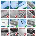 Comparison chart of car sunshade features with green checkmarks and red crosses.