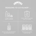 Kilner product advertisement with reasons to choose Kilner on a green background